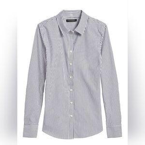 BANANA REPUBLIC Riley Shirt Striped Seersucker Button Up, Size 2